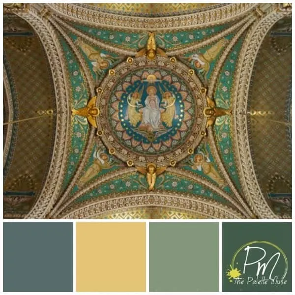Color palette based on mosaic dome in Notre Dame