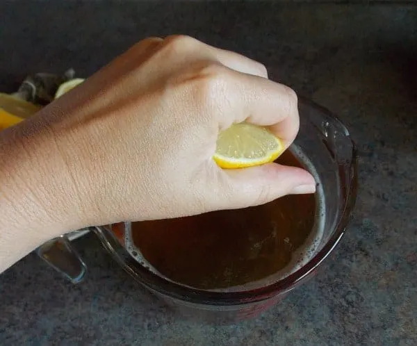 Squeeze lemon upside down so the seeds don't fall in.