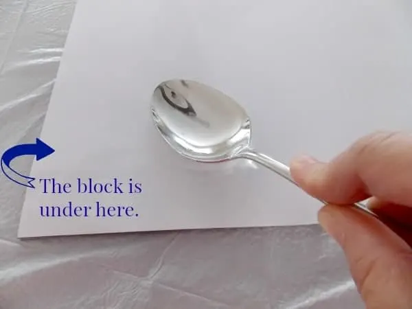 Spoon to rub back of paper
