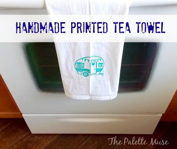 Handprinted Tea Towel - The Palette Muse