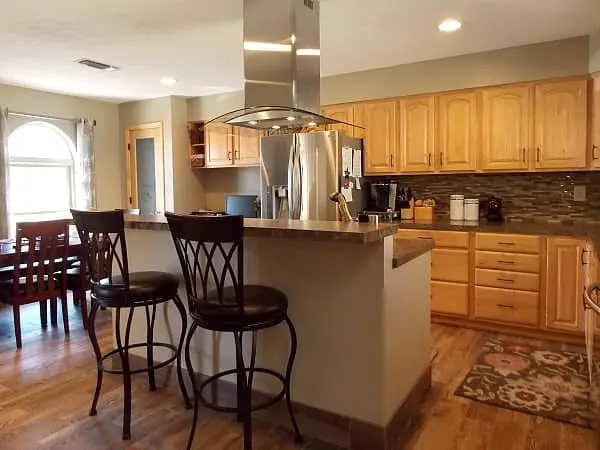 Great flow and plenty of space throughout the kitchen.