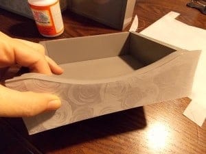 Mod Podge Tutorial. First, cut paper to size.
