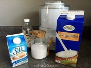 Ingredients for Dairy Free Vanilla Ice Cream from ThePaletteMuse.com