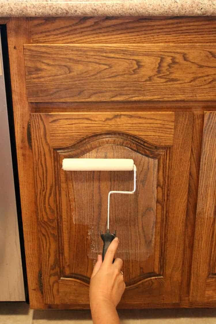 sanding kitchen cabinets before painting