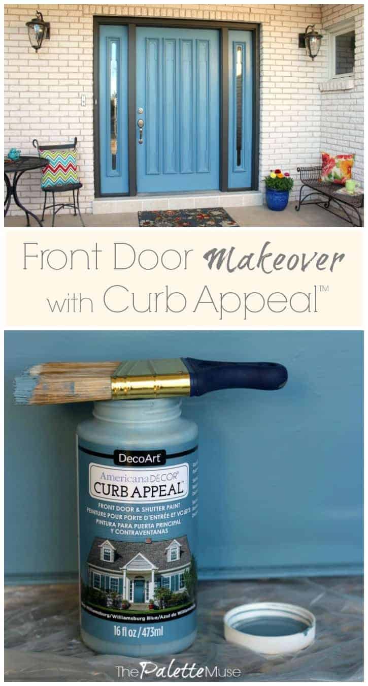 Front porch makeover with DecoArt Curb Appeal paint.