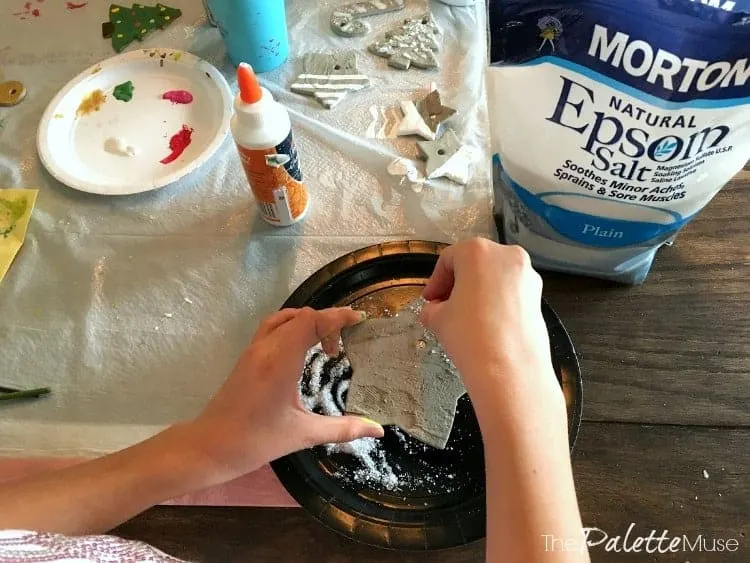 Epsom salt makes great snow decoration for concrete ornaments.