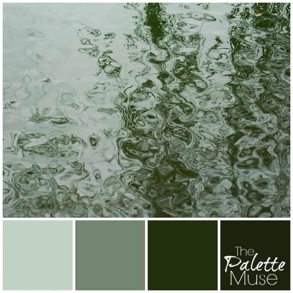 Reflecting pool palette with shades of cool green