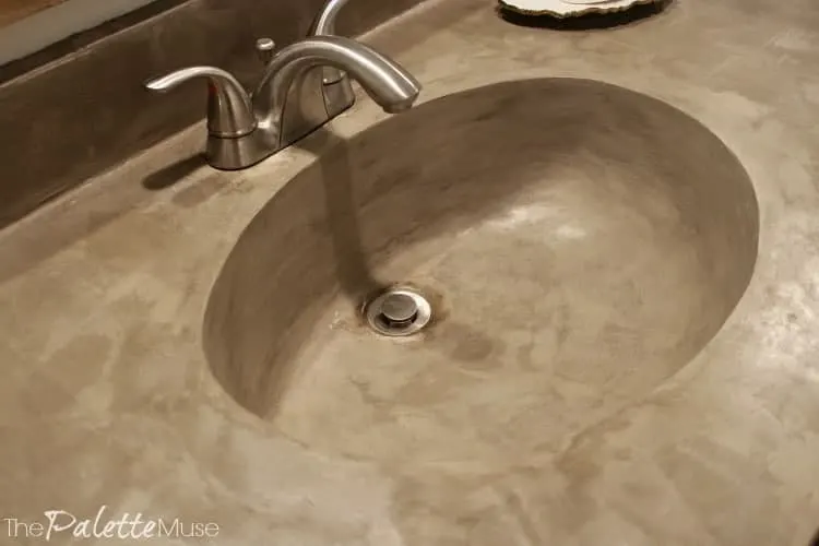 Concrete countertop with molded sink