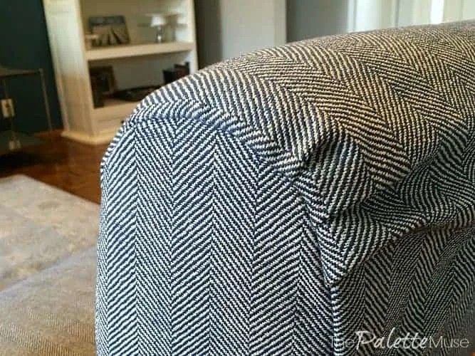 Fabric tucks on simple chair covers.
