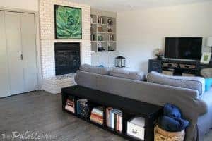 Living room put back together after installing waterproof laminate flooring