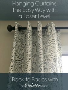How to make hanging curtains easier with a laser level. #howto #curtains #diydecor