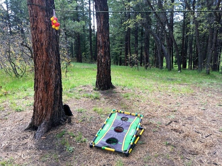 Bring a set of lawn games on your next camping trip to keep everyone entertained