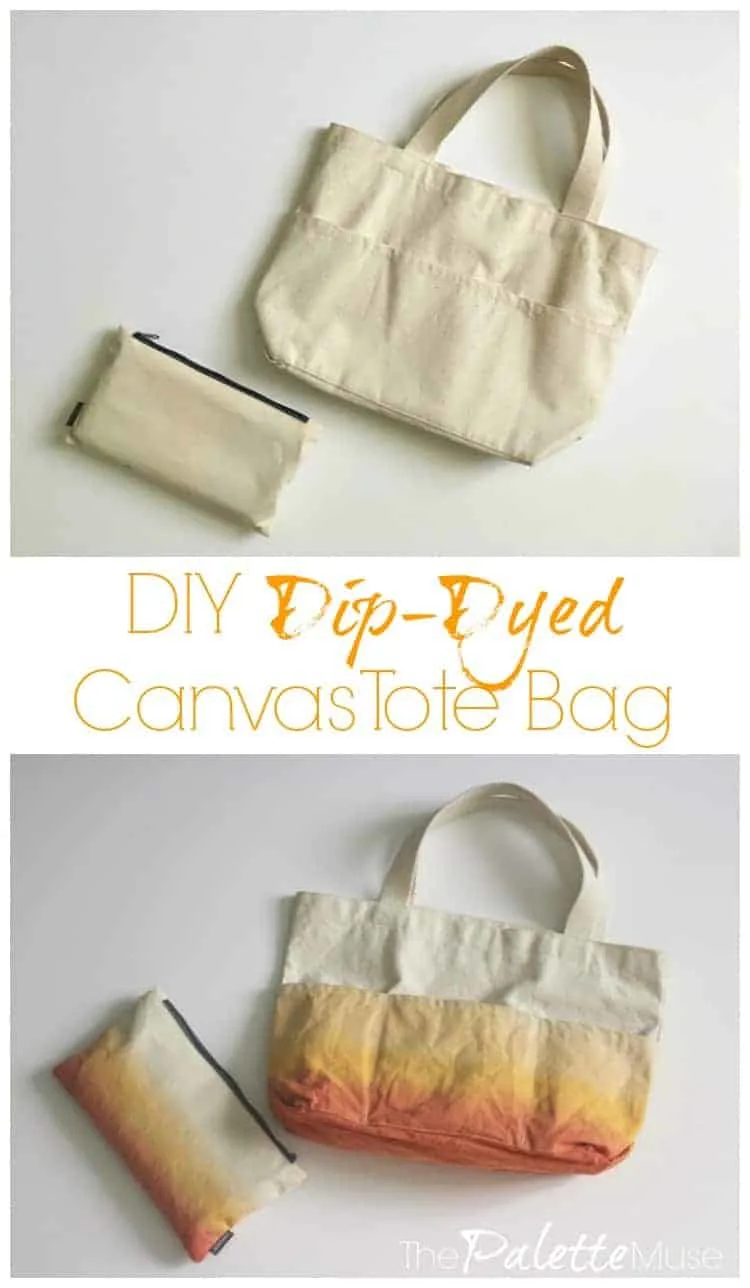 DIY Dip-Dyed Canvas Tote Bag