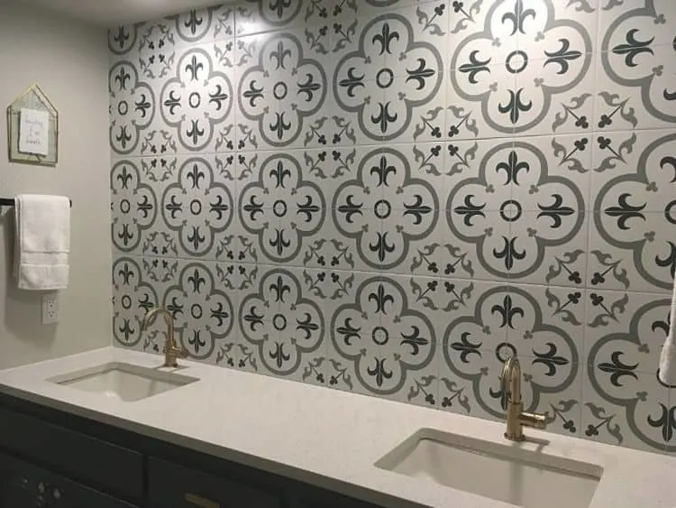 How To Hang Mirrors On Tile 3 Ways A, Large Tile Backsplash Bathroom