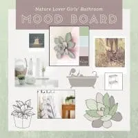 Nature Lover Girls Bathroom Mood Board