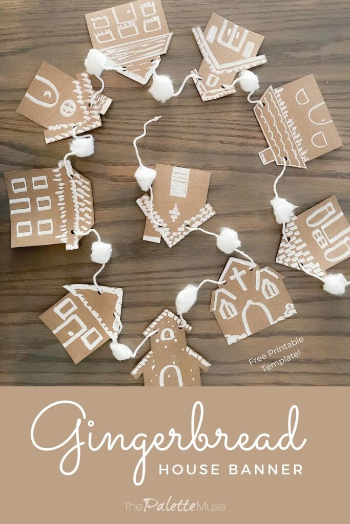 Gingerbread House Banner with free printable template