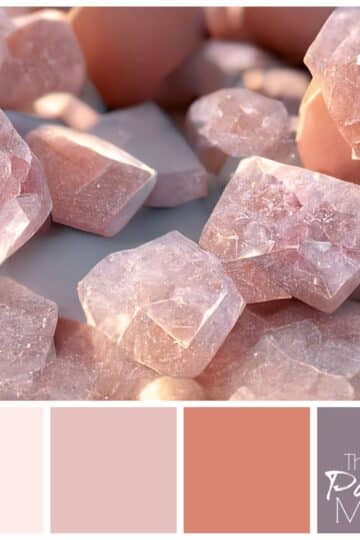Rose quartz color palette with pinks, salmon, and warm lavender